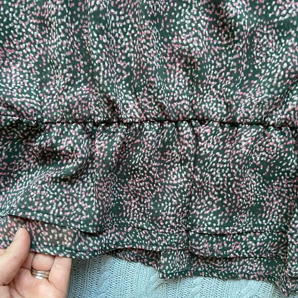 Free Press Clothing Long Sleeve Peplum Feminine Top Blouse with Bertha Collar - Picture 7 of 13